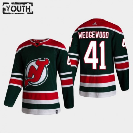 New Jersey Devils Scott Wedgewood 41 2020-21 Reverse Retro Authentic Shirt - Kinderen